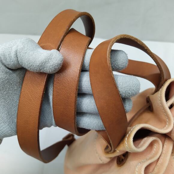 Madewell Pink Canvas Leather Trim Top Handle Drawstring Backpack - Picture 6 of 16